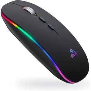 Bluetooth Mouse,LED Rechargeable Wireless Mouse(BT5.1+2.4G),Silent Computer Mice